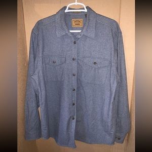St Johns Bay Large Blue Chamois Cloth Flannel Long Sleeve Button Up Shirt.